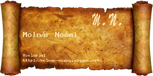 Molnár Noémi névjegykártya